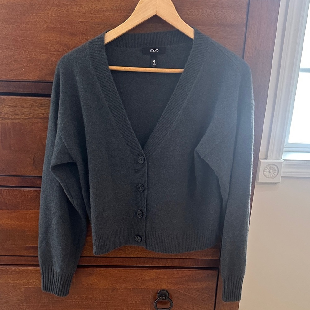 Aqua cashmere cardigan